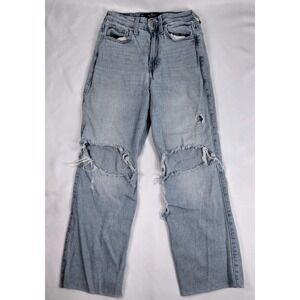 Hollister Ultra High-Rise Vintage Straight Distressed Jeans W23 L25 Skate Thrash